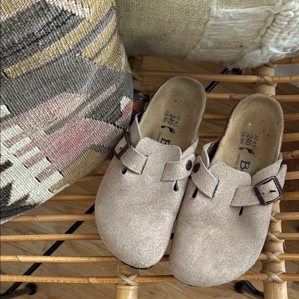 Birkenstock Betula Suede Clogs with Buckle